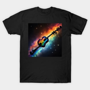 Colorful violin in space T-Shirt